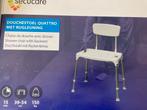 Douchestoel merk Secucare met rugleuning en handsteunen  , Diversen, Verpleegmiddelen, Ophalen of Verzenden, Gebruikt