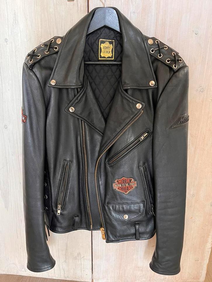 Harley Davidson leren motor jas, Maat 52, Kleding | Heren, Jassen | Winter, Zo goed als nieuw, Maat 52/54 (L), Zwart, Ophalen of Verzenden