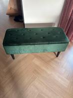 Fluwelen opberg/ schoenen bankje - Donkergroen, Huis en Inrichting, Ophalen, Minder dan 50 cm, Gebruikt, 75 tot 100 cm