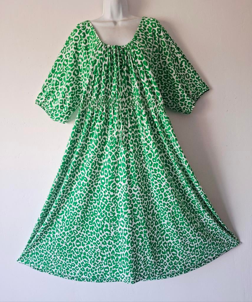 Prachtige Wit/Groene Miss Y Loves Yoek Carmen Jurk Mt 54/56, Jurk, Nieuw, Miss Y Loves Yoek, Ophalen of Verzenden