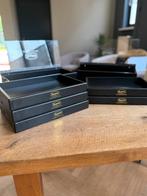 Ronnefeldt leren theedozen en serveerplateaus, Ophalen of Verzenden, Zo goed als nieuw, Zwart, Theedoos