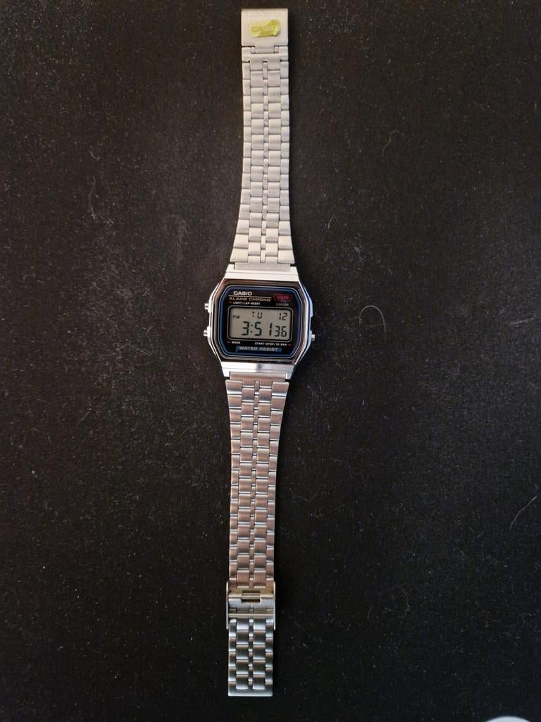 Casio A159WA, Ophalen, Staal, Polshorloge, Nieuw