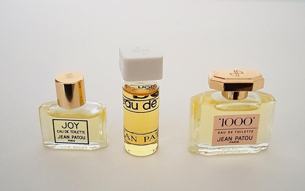 Patou parfum miniatuur Joy + 1000 + Eau de Patou - EDT, Verzamelen, Parfumverzamelingen, Zo goed als nieuw, Miniatuur, Gevuld
