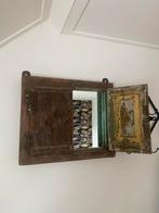 India spiegel met luiken, Huis en Inrichting, Woonaccessoires | Spiegels, Ophalen, Rechthoekig, Minder dan 50 cm, Minder dan 100 cm