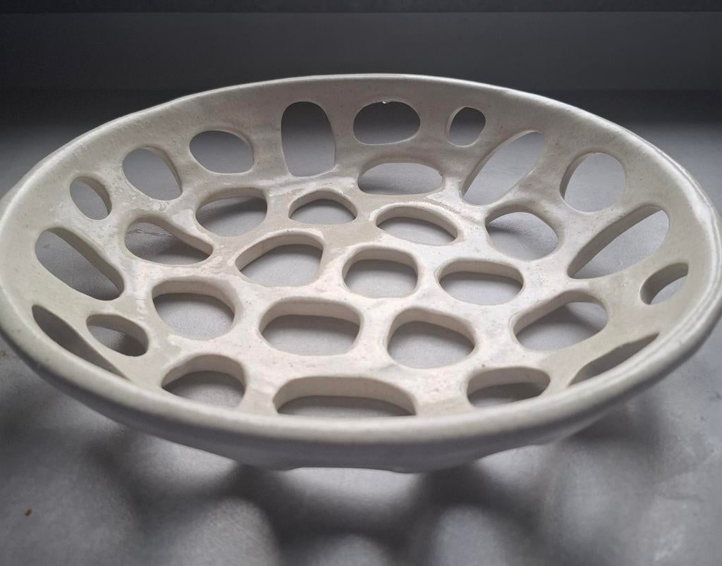 Beige ronde sierschaal, schaal van Nomad, Ophalen of Verzenden