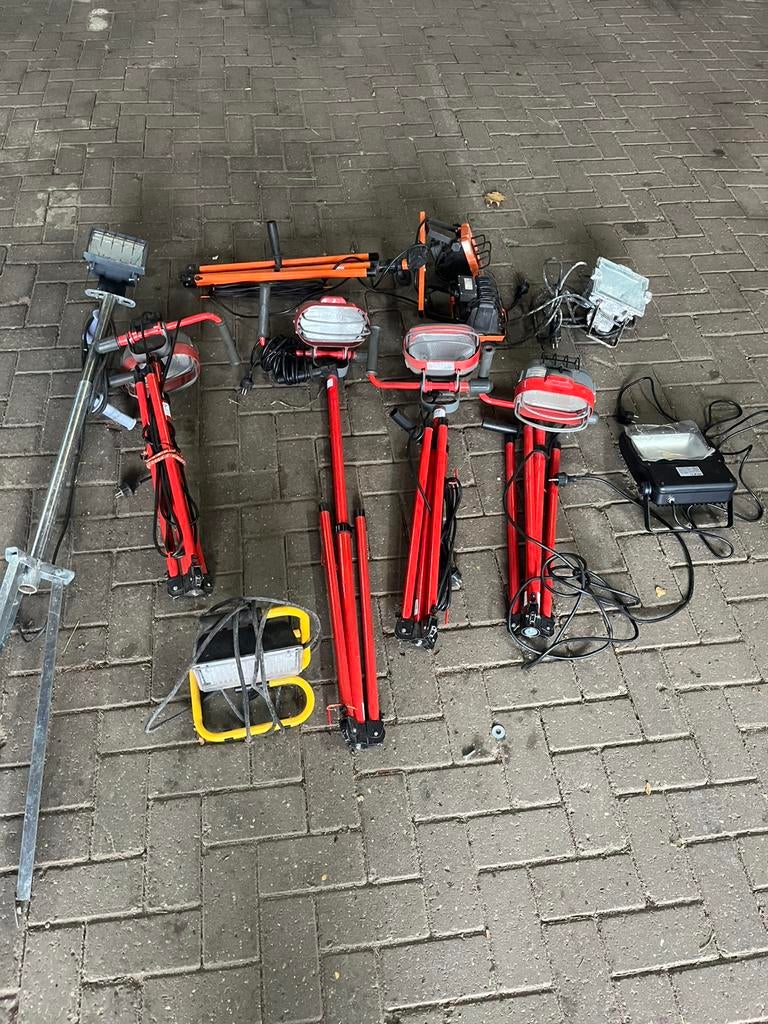 Diverse bouwlampen (10x), Ophalen, Gebruikt, Lamp