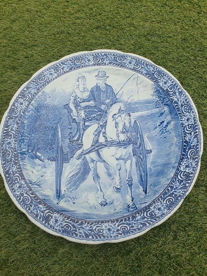 Delfts Blauw groot Wandbord Boch België, Ophalen
