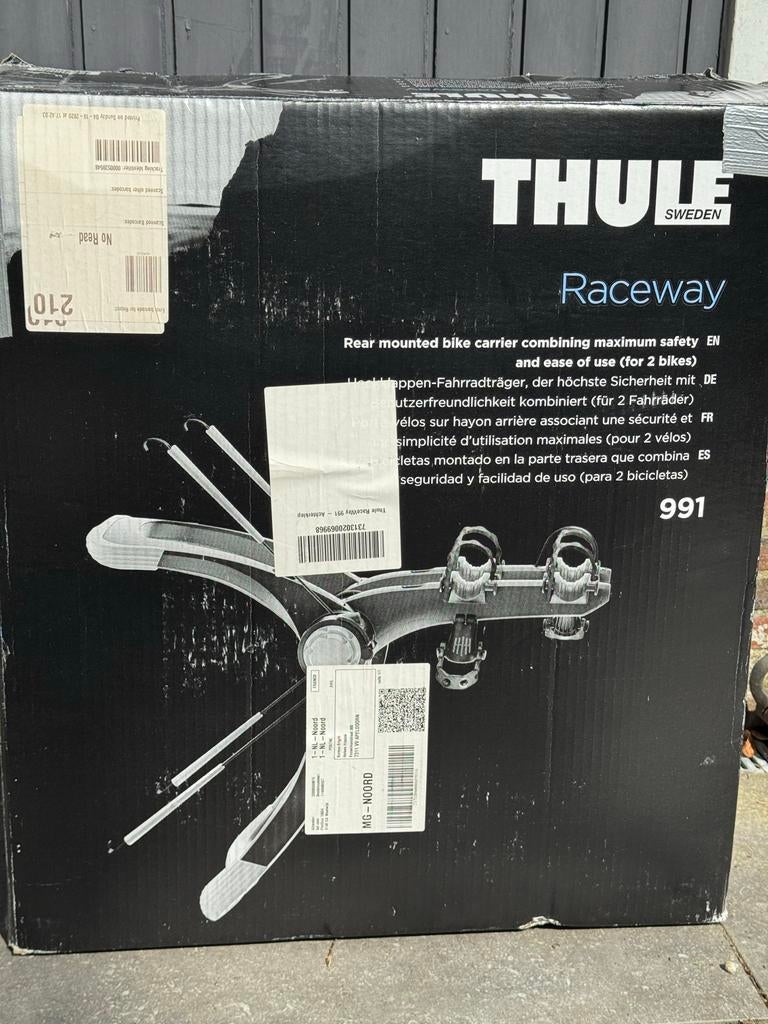 Thule Raceway 991 fietsendrager voor 2 fietsen, Auto diversen, Fietsendragers, Ophalen of Verzenden, 2 fietsen, Zo goed als nieuw