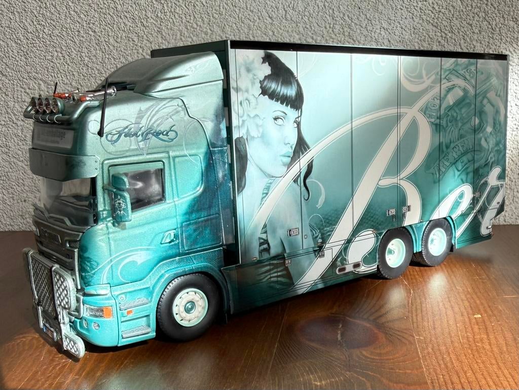 Tekno Berthons “HOT ROD” Scania S560,V8  ALLEEN bakwagen, Hobby en Vrije tijd, Modelauto's | 1:50, Ophalen of Verzenden, Zo goed als nieuw