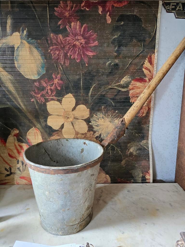 Oude zinken waterschep emmer, Ophalen of Verzenden