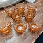 Set van 16 vintage oranje glazen schaaltjes, Ophalen of Verzenden