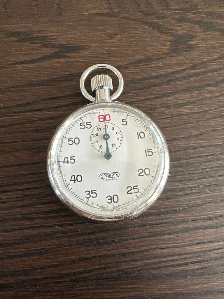 Vintage Sportex Stopwatch - 7 Jewels - Made in Switzerland, Antiek en Kunst, Antiek | Klokken, Ophalen of Verzenden