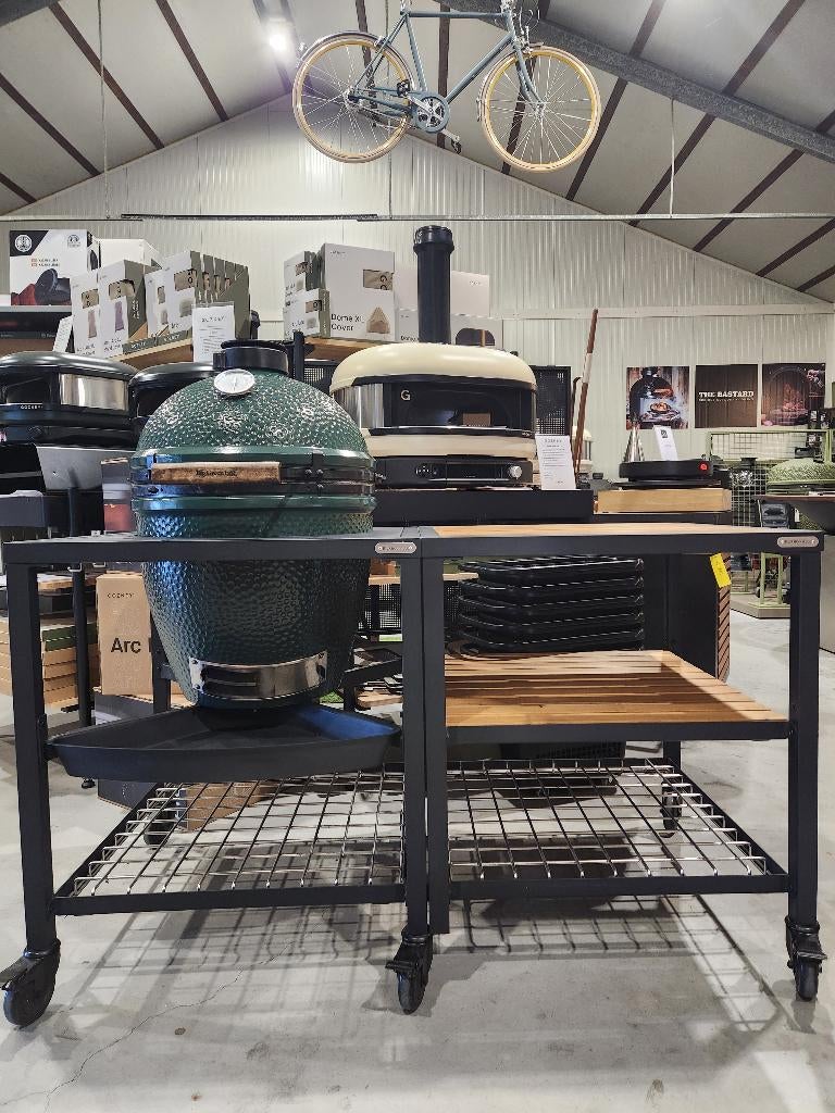 Big Green Egg Large in Modulair Kitchen Set BBQ Kamado, Ophalen of Verzenden, Gebruikt, Big Green Egg, Met accessoires