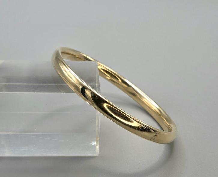 Gouden vintage classic bangle/slavenarmband. 2026/125., Sieraden, Tassen en Uiterlijk, Armbanden, Zo goed als nieuw, Goud, Goud