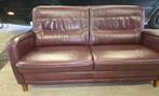 Rood leer 2 zits bank, GRATIS, Ophalen, Tweepersoons, Zo goed als nieuw, 200 tot 250 cm
