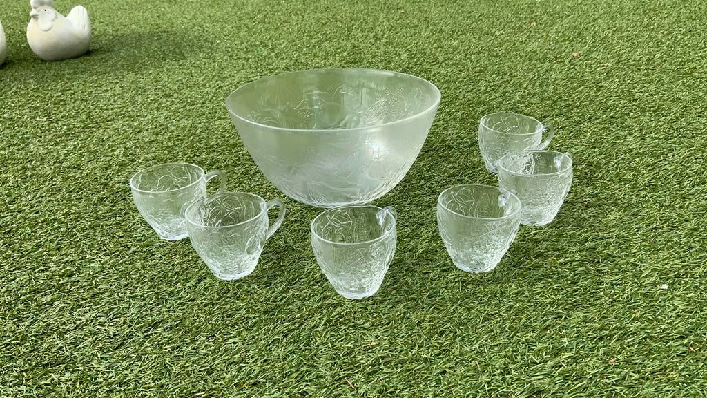 Bowl schaal met glazen, Ophalen of Verzenden, Zo goed als nieuw