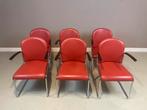 Gispen 413 RL Dutch Originals WH Gispen chroom & leer ZGAN, Huis en Inrichting, Ophalen, Zo goed als nieuw, Vijf, Zes of meer stoelen