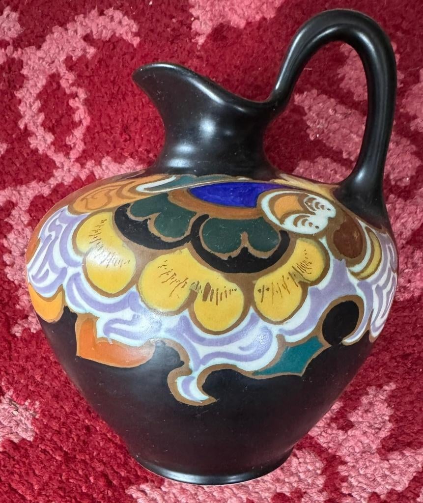 Art Deco ESKAF Plateel Oorkan - Model 601 – Handgeschilderd, Antiek en Kunst, Antiek | Keramiek en Aardewerk, Ophalen of Verzenden