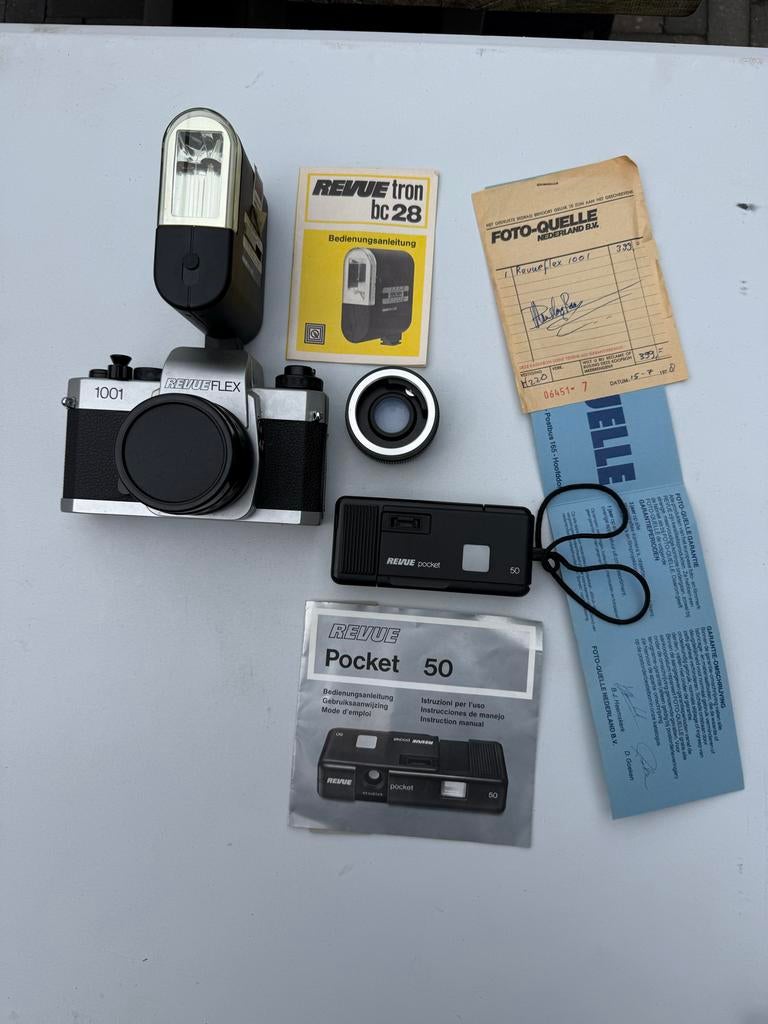 Revue Flex 1001 camera en Pocket 50, Ophalen of Verzenden, Gebruikt, Spiegelreflex, Overige Merken