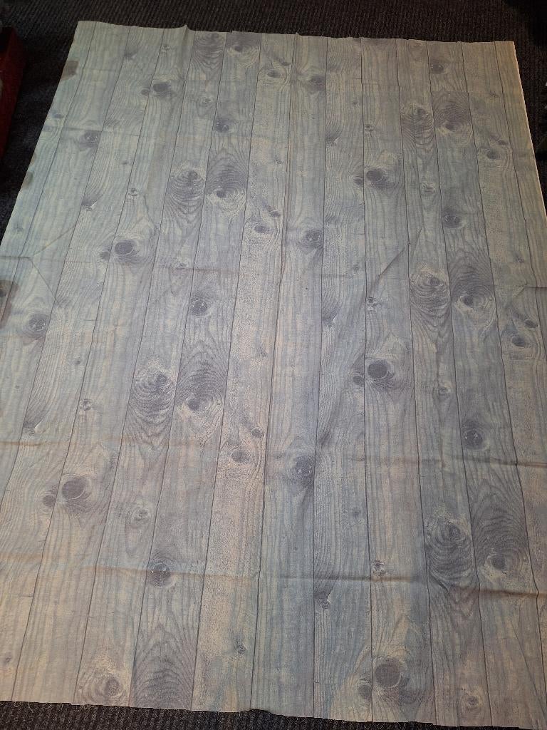 katoenen stof met blauwe hout print, Hobby en Vrije tijd, Stoffen en Lappen, Blauw, 120 cm of meer, Nieuw, Ophalen of Verzenden