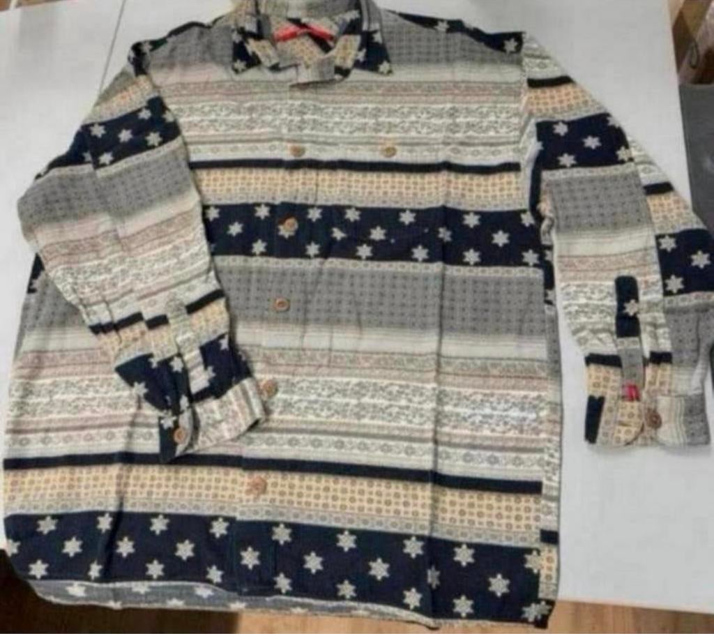 Signum - Vintage overhemd heren mannen XL diverse patronen, Beige, Ophalen of Verzenden, Zo goed als nieuw, H