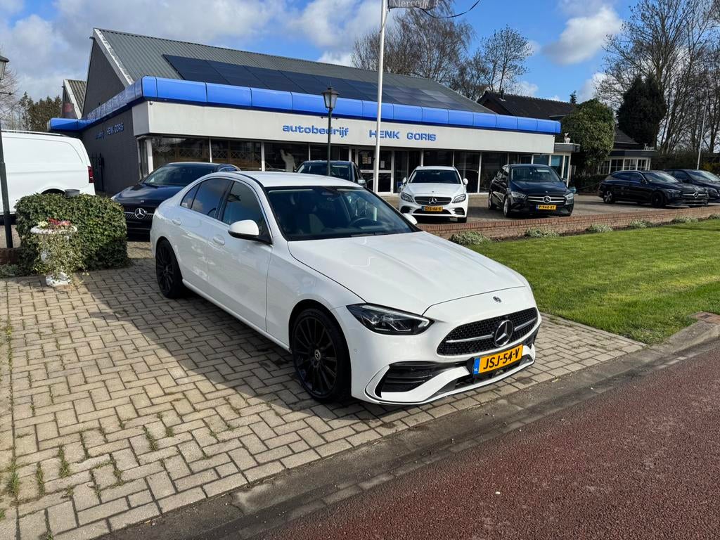 Mercedes c 200 benzine 4 wheel drive aanbieding, Automaat, 4 cilinders, Leder en Stof, Wit