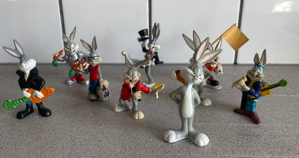 9 Bugs Bunny Warner Bros poppetjes Bullyland Germany jr 90, Verzamelen, Poppetjes en Figuurtjes, Ophalen of Verzenden, Zo goed als nieuw