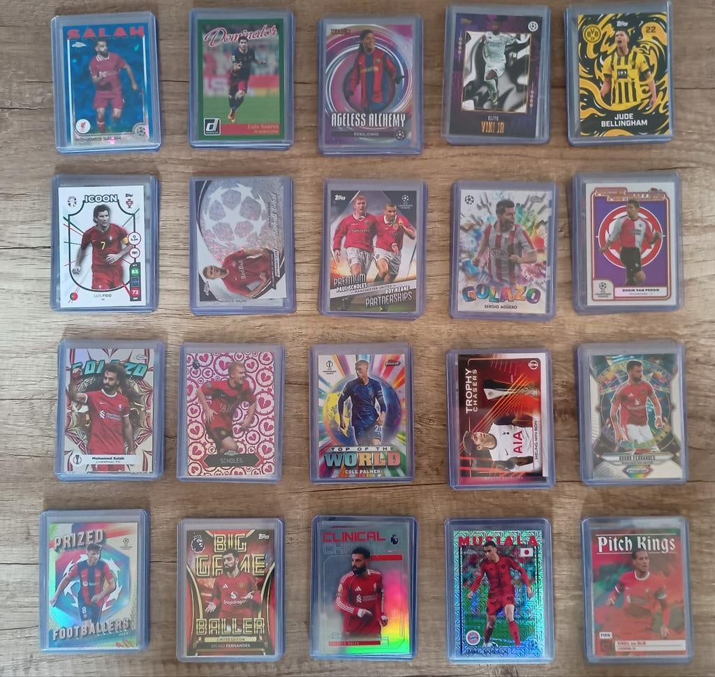 100 inserts - Topps & Panini voetbalkaarten van legendes, Ophalen of Verzenden, Zo goed als nieuw