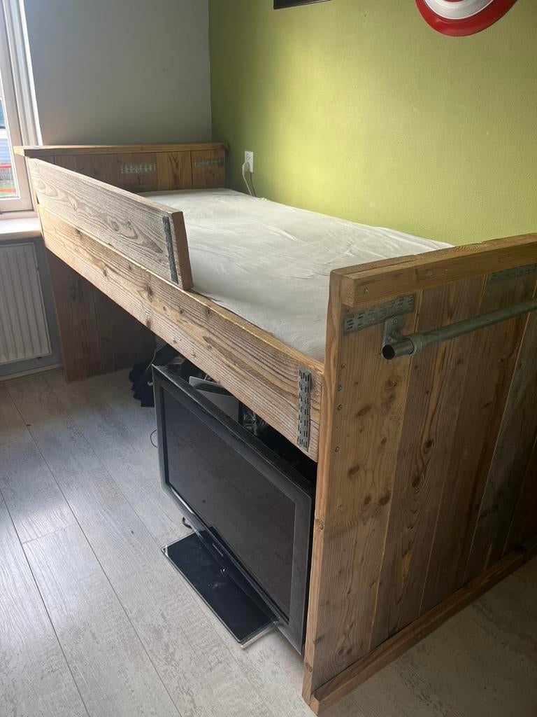 Hoogslaper van steigerhout, Ophalen, Zo goed als nieuw, Hoogslaper