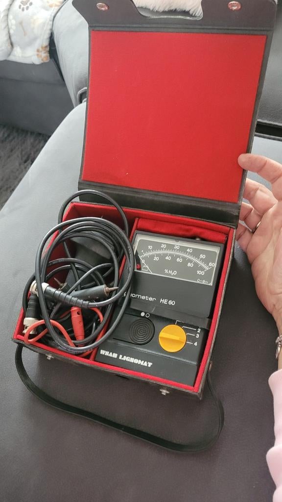 Antieke Lignometer HE 60 Vochtmeter voor Hout in Koffer, Ophalen of Verzenden