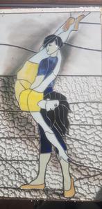 Glas-in-lood paneel: Dansend paar, Ophalen of Verzenden