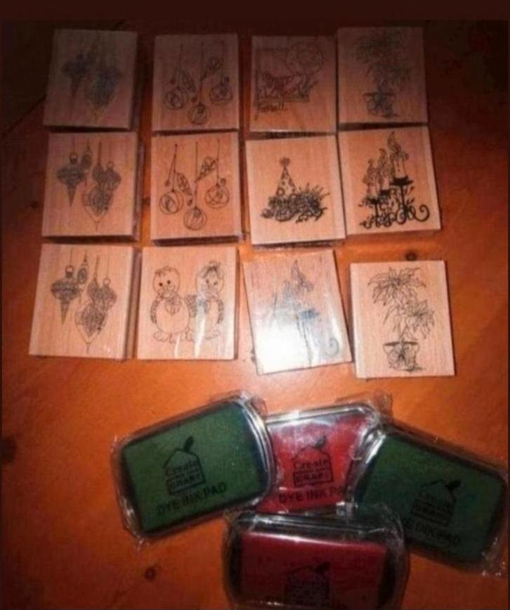 Stempels met inktkussens - Diverse ontwerpen. Nieuw, Hobby en Vrije tijd, Stempelen, Nieuw, Houten stempel, Ophalen of Verzenden
