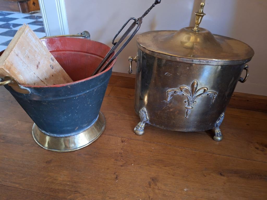 Antieke hulpjes voor de kachel, Ophalen of Verzenden, Gebruikt, Vrijstaande haard, Houthaard