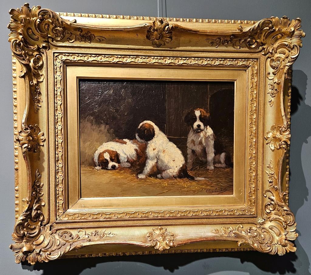 Schilderij Louis Eugène Lambert (1825-1900) echtgoud lijst!!, Ophalen