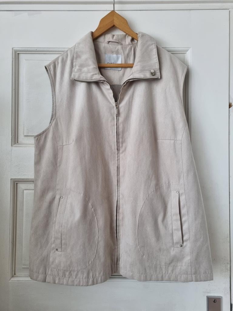 Mooie suède look bodywarmer maat 50 Gelco, Kleding | Dames, Bodywarmers, Ophalen of Verzenden, Zo goed als nieuw, Maat 46/48 (XL) of groter
