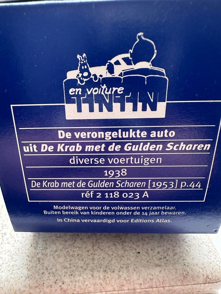 Tintin modelauto uit De Krab met de Gulden Scharen, Verzamelen, Stripfiguren, Ophalen of Verzenden, Kuifje, Zo goed als nieuw