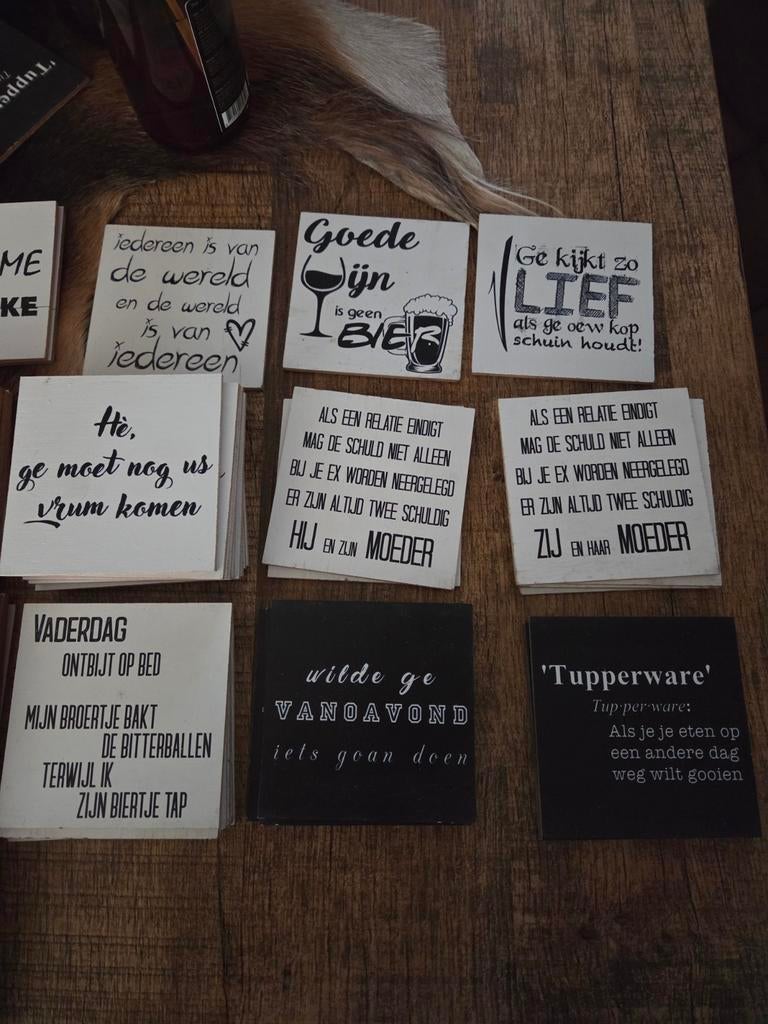 Onderzetters met spreuken, Ophalen of Verzenden