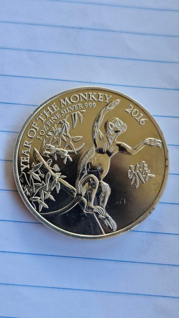 1 ounce monkey 2016, Ophalen of Verzenden, Noord-Amerika, Zilver