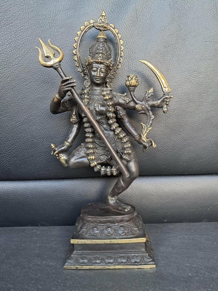 Bronzen beeld van de godin Kali/India/42 cm/Azië, Ophalen of Verzenden