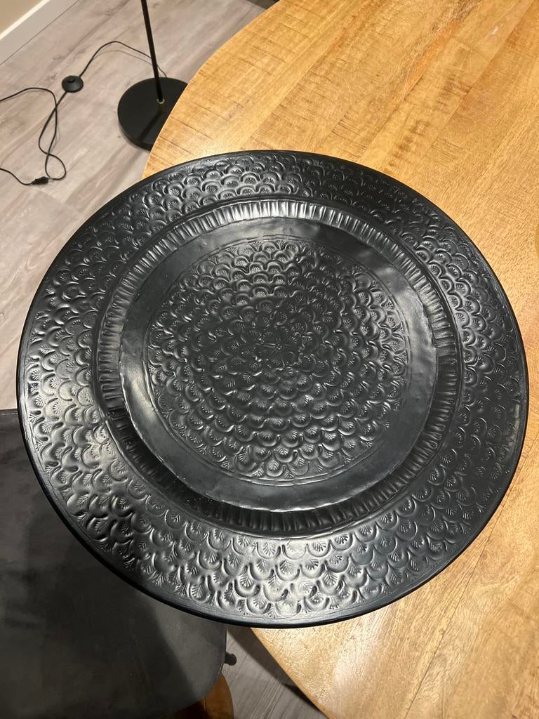 Grote zwarte schaal - decoratief voor tafel of wand, Huis en Inrichting, Woonaccessoires | Schalen en Manden, Ophalen of Verzenden