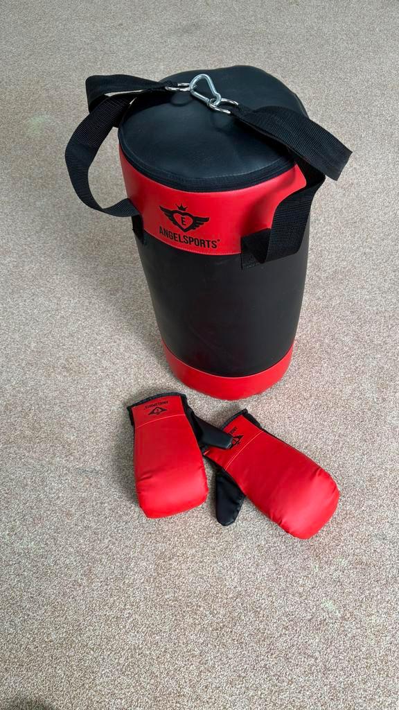 Angelsports Bokszak met handschoenen - Ideaal voor training, Sport en Fitness, Boksen, Zo goed als nieuw, Bokszak, Ophalen