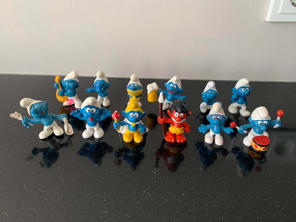 Oude Smurfen figuren - Vintage Peyo Germany collectie, Ophalen of Verzenden, Gebruikt, Verschillende Smurfen, Poppetje, Figuurtje of Knuffel