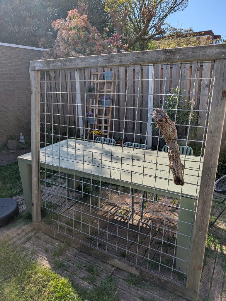 schuttingpaneel met gaas 180 x 180cm, Ophalen, 1 tot 2 meter, Minder dan 3 meter, Zo goed als nieuw