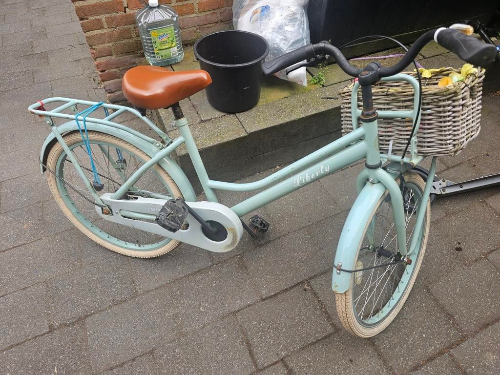 Liberty meisjesfiets met mandje - Lichtblauw, Ophalen of Verzenden, Gebruikt, Velgrem, Overige merken