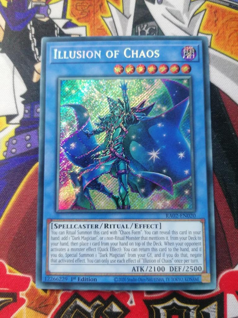 Illusion of Chaos - Secret Rare RA02 - Yu-Gi-Oh, Hobby en Vrije tijd, Verzamelkaartspellen | Yu-gi-Oh!, Ophalen of Verzenden, Zo goed als nieuw