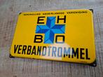 Oud emaille reclame bord EHBO VERBANDTROMMEL v. Slobbe R'dam, Antiek en Kunst, Ophalen of Verzenden