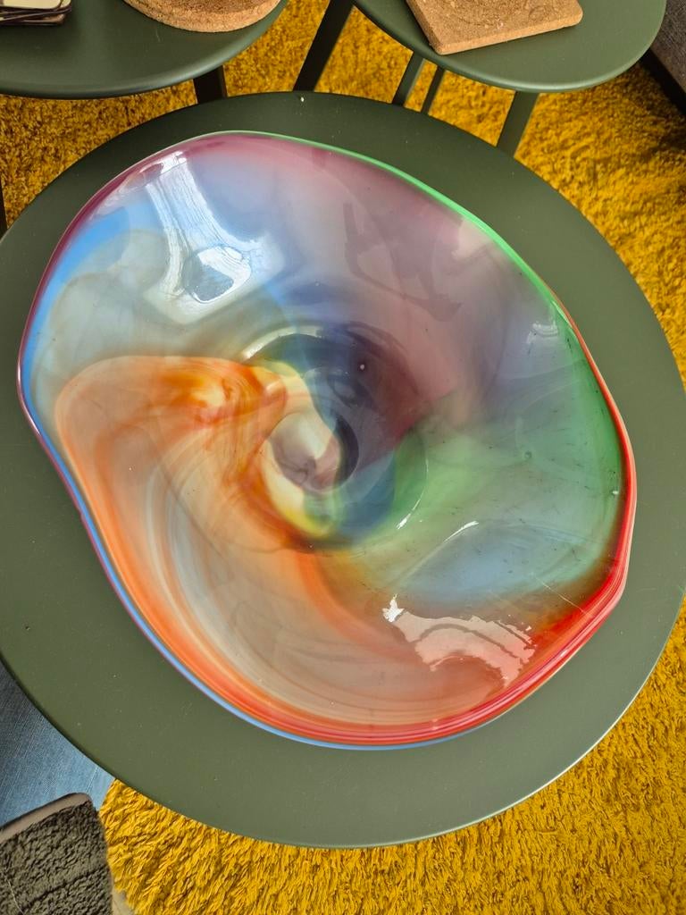 Design glas gekleurde schaal landschap, Ophalen of Verzenden