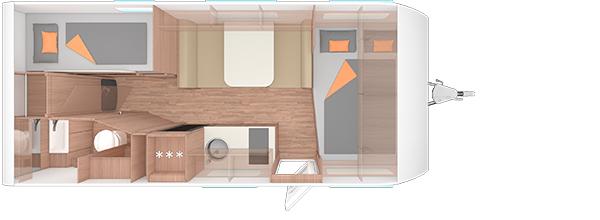 Knaus/Weinsberg matras 208 x 140/122 cm Frans bed, Ophalen, Zo goed als nieuw