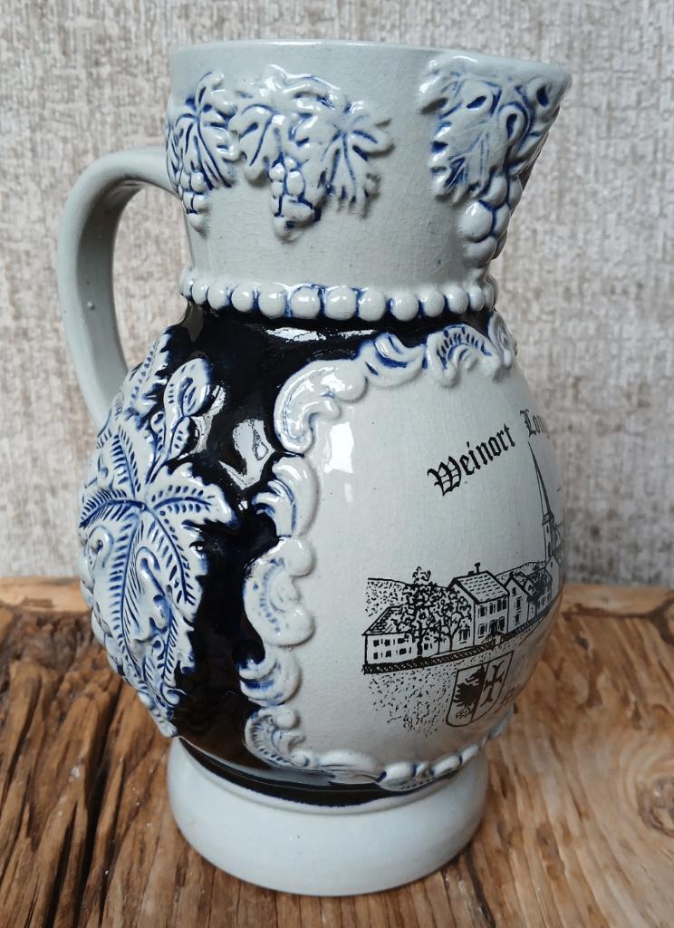 Wijnkan Duitsland Blauwgrijs, Antiek en Kunst, Antiek | Keramiek en Aardewerk, Ophalen of Verzenden