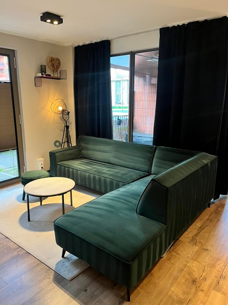 Hoekbankstel Donkergroen ZGAN, Eenpersoons, 75 tot 100 cm, Ophalen of Verzenden, Zo goed als nieuw